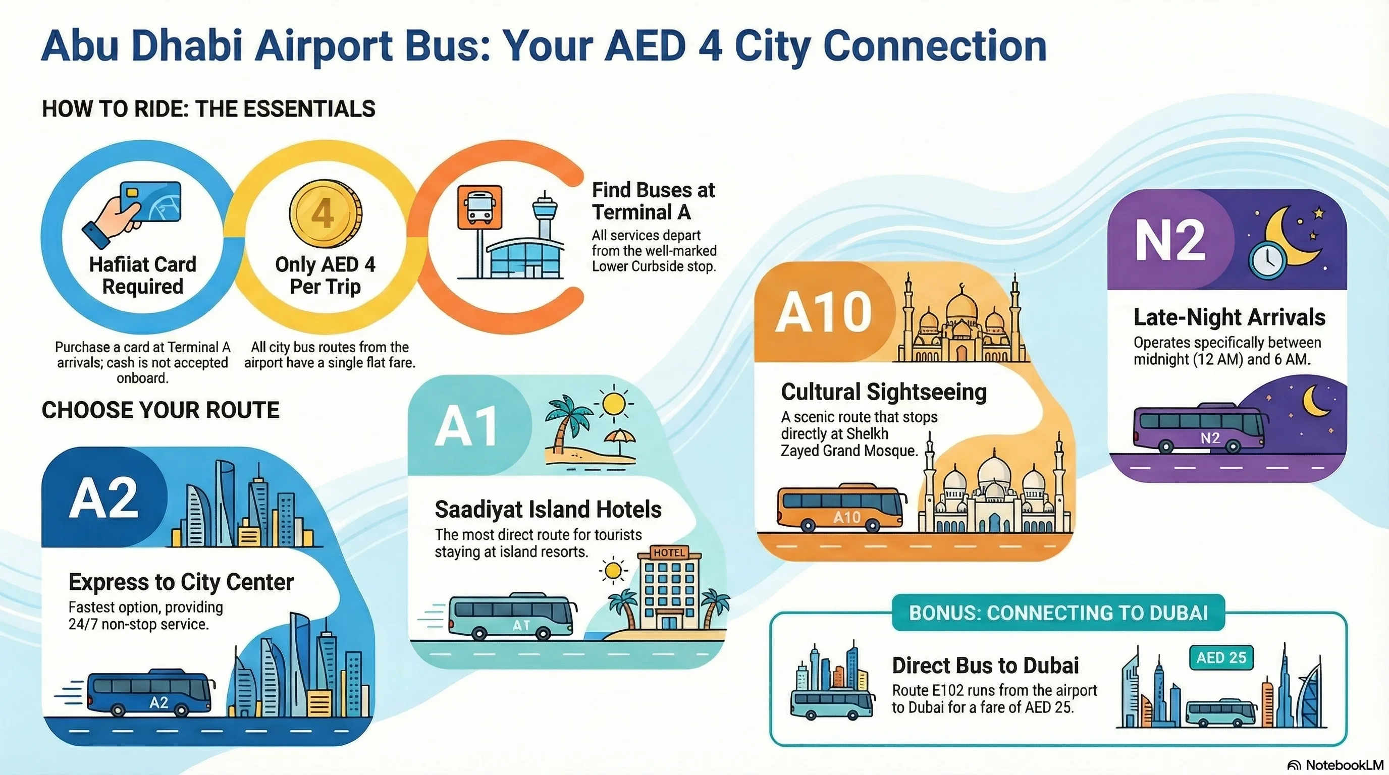 Abu Dhabi Airport Bus Guide: Routes A1, A2, A10 & N2 Schedules