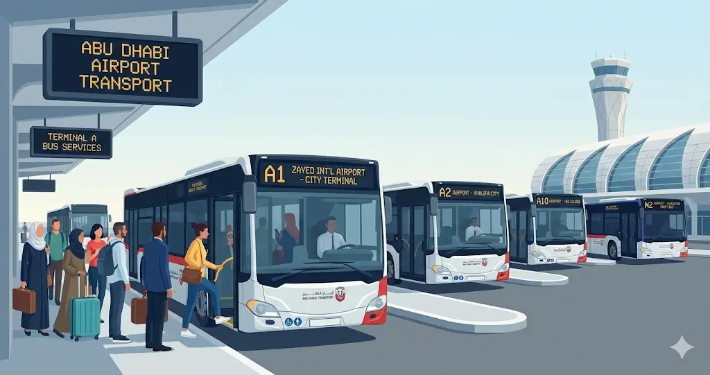 Abu Dhabi Airport Bus Guide: Routes A1, A2, A10 & N2 Schedules