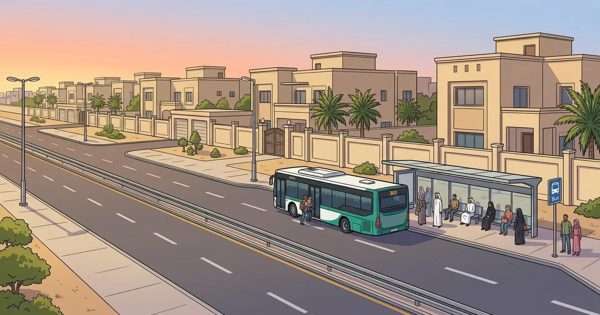 Abu Dhabi to Al Shamkha Bus Number: Route 300, and Buses to Khalifa City and Shakhbout City
