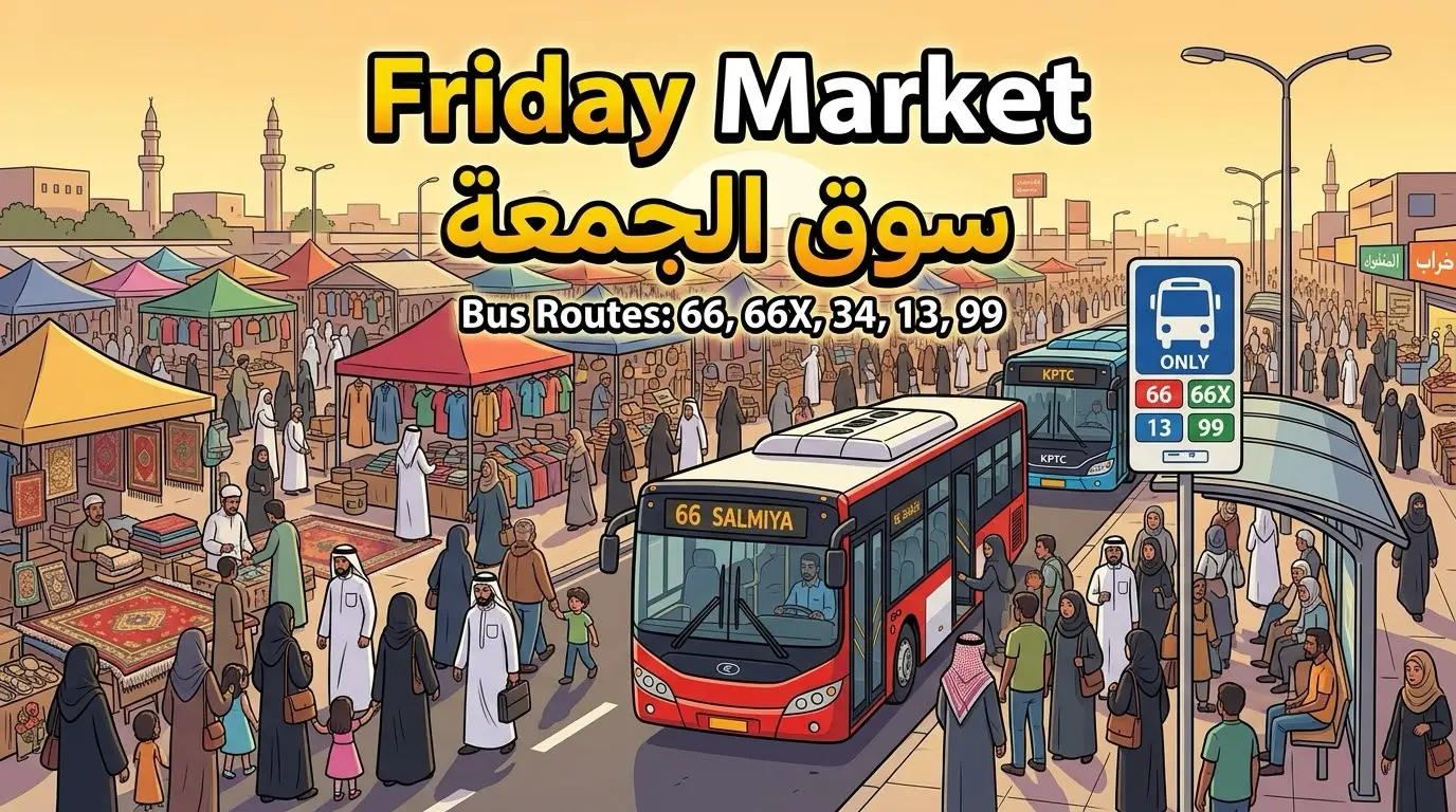 Friday Market Kuwait Bus Number: Buses to Souq Al Juma in Al Rai