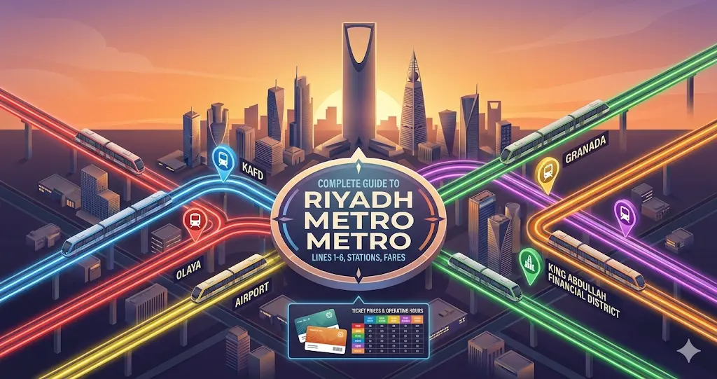 Complete Guide to Riyadh Metro: Lines 1-6, Stations, and Fares