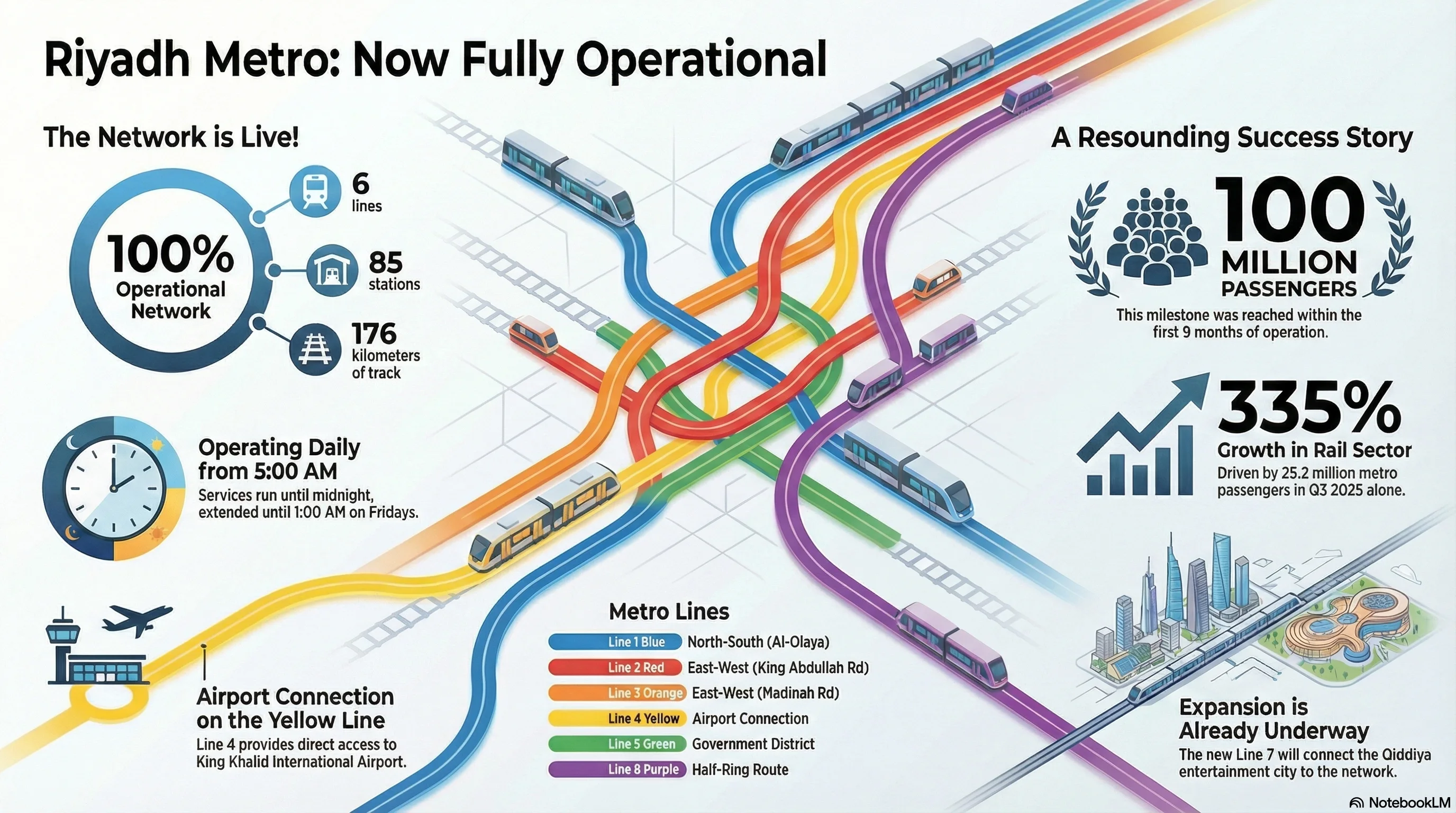 Riyadh Metro 2025: Full Opening Status, Operating Hours & New Lines